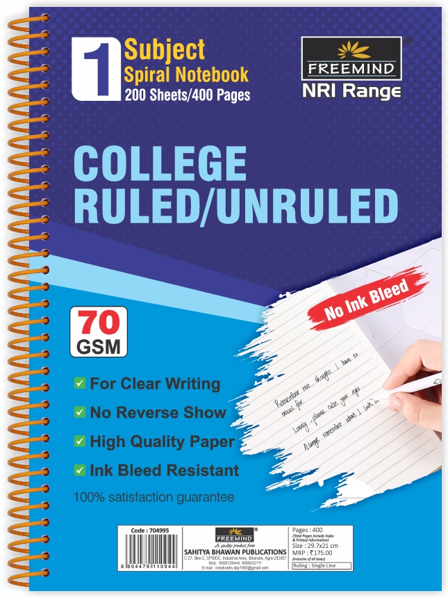 NON NRI-A4 School Notebook-CB-Single Line-400