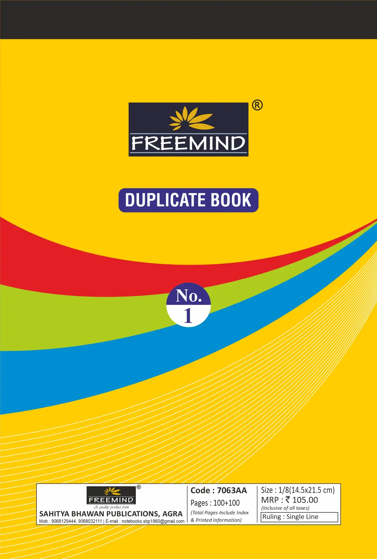 [7063AA] NON NRI-Duplicate/ Triplicate Book-Single Line/Unruled-100+100