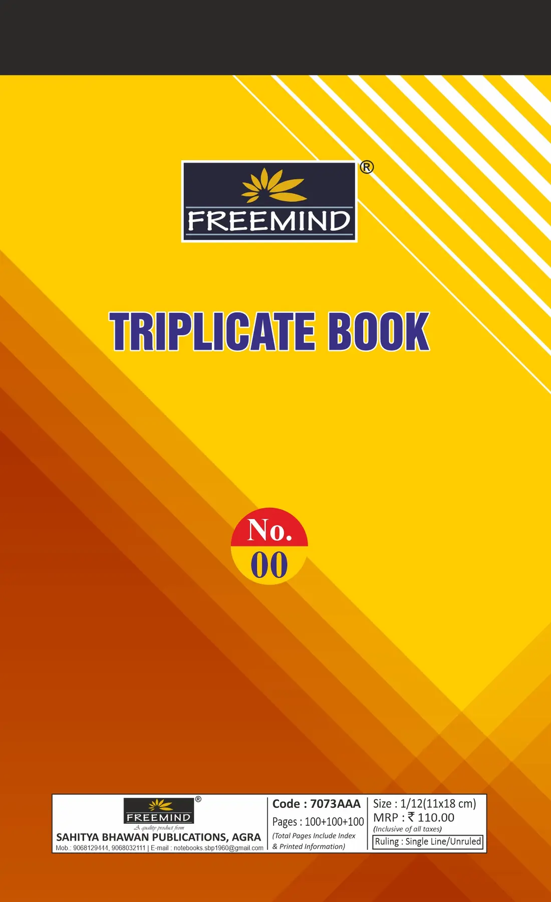 [7073AA] NON NRI-Duplicate/ Triplicate Book-Single Line/Unruled-100+100+100