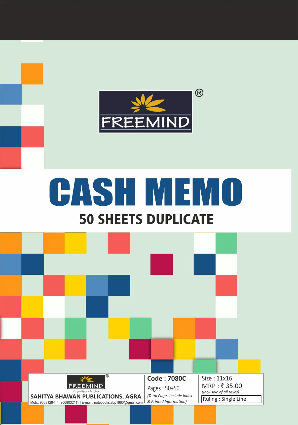 [7080C] NON NRI-Cash Memo/ Bill Book-Duplicate Cash Memo-50+50