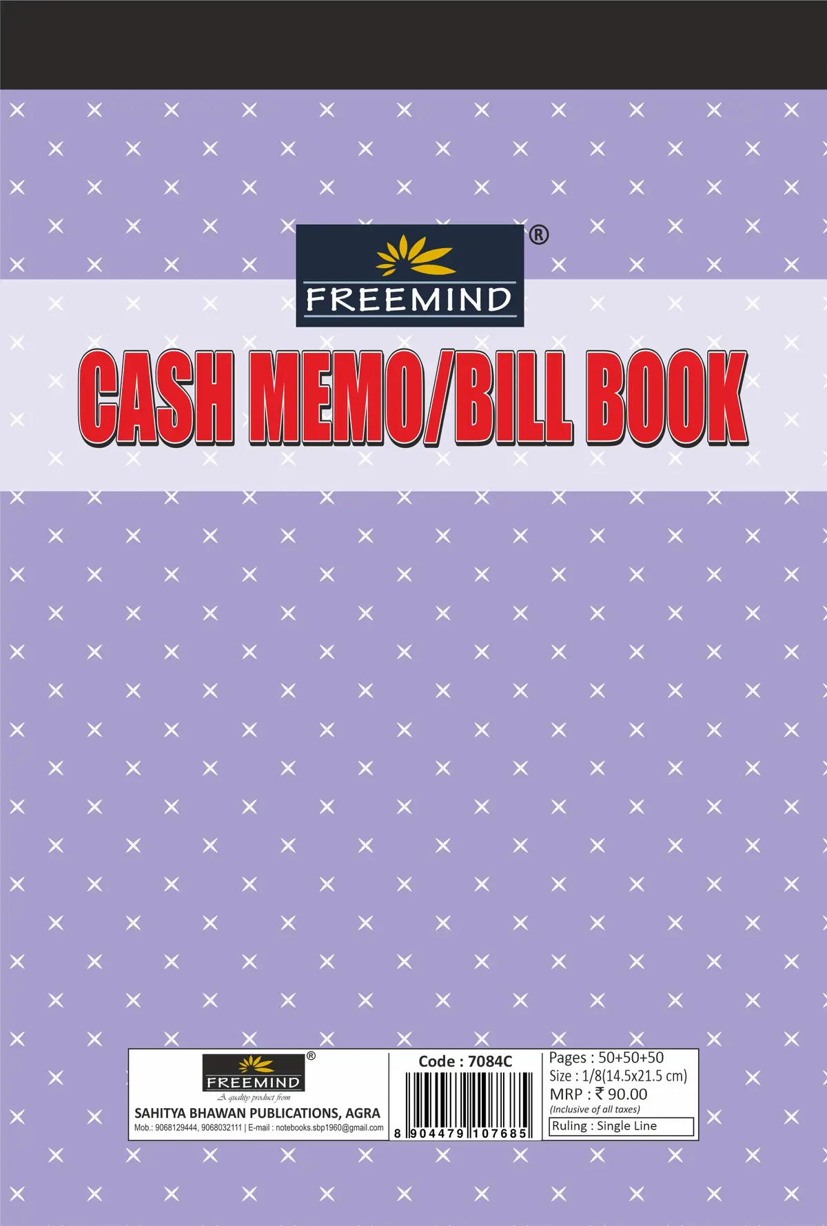 [7084C] NON NRI-Cash Memo/ Bill Book-Triplicate Cash Memo-50+50+50